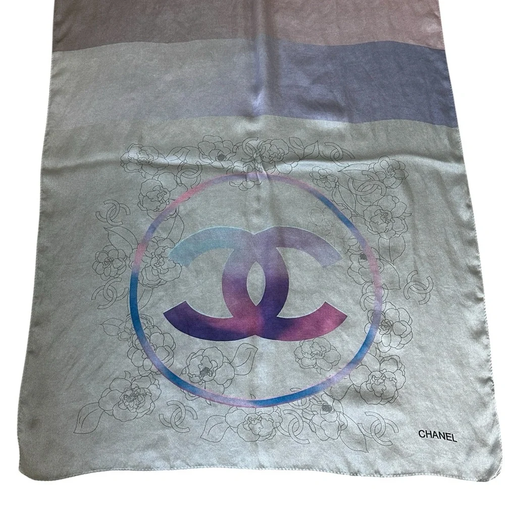 CHANEL 100% Silk Scarf Wrap - Picture 3 of 8